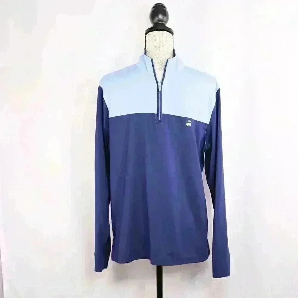 Brooks Brothers Size M two-tone blue 1/4 zip pullover